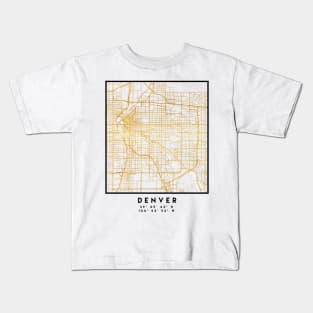 DENVER COLORADO CITY STREET MAP ART Kids T-Shirt